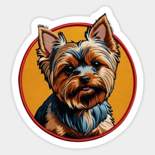 Yorkie Traditional Embroidered Patch Sticker